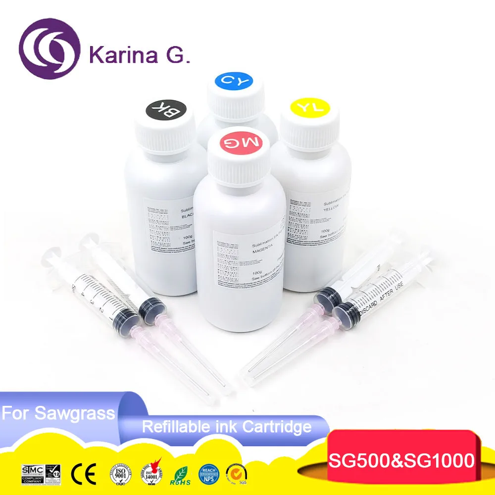 Premium Sublimation Color Refillable Ink Cartridge SG500 SG1000 for Sawgrass Sublijet HD Virtuoso SG500 SG1000 Printer.