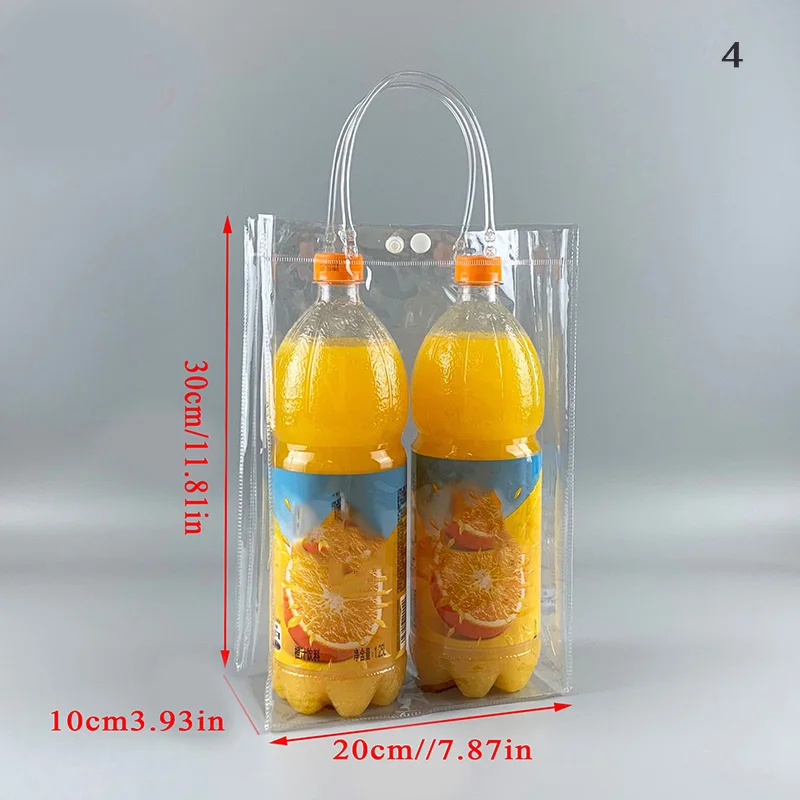 PVC Eco-friendly Transparent Plastic Portable Bag Anti-Leakage Ice Bag Hand Carry Bag Packing Bag Multifunction Tote Bag