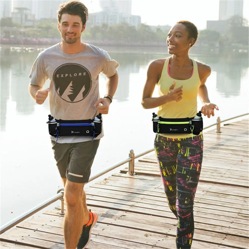 With Water Bottle Running Waist Bags Hydration Belt Bottle Phone Case Marathon Running Bag Waterproof Belt Bag Sports Phone Bag