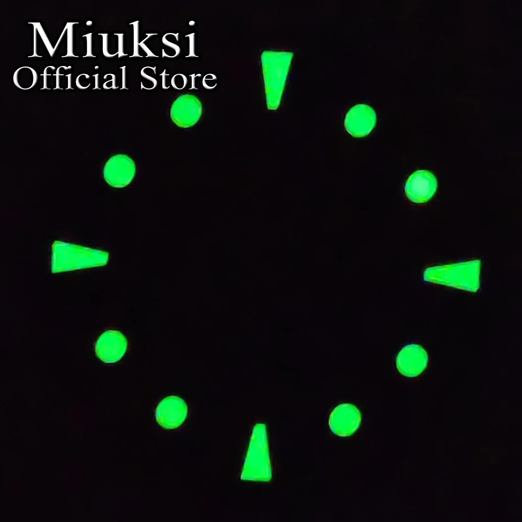 Miuksi 28,5mm Uhrenzifferblatt, leuchtend, passend für Uhrwerke VH31 NH35 ETA2824 2836 Mingzhu DG2813 3804 Miyota 8205 8215 821A – Detail 7