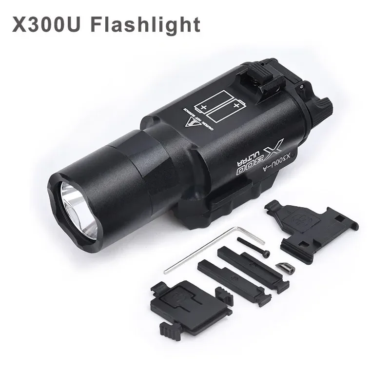 Tactical Surefir X300 X300U Metal Pistol Gun Strobe LED Light Fit 20mm Rail Airsoft Hanging Hunting Flashlight