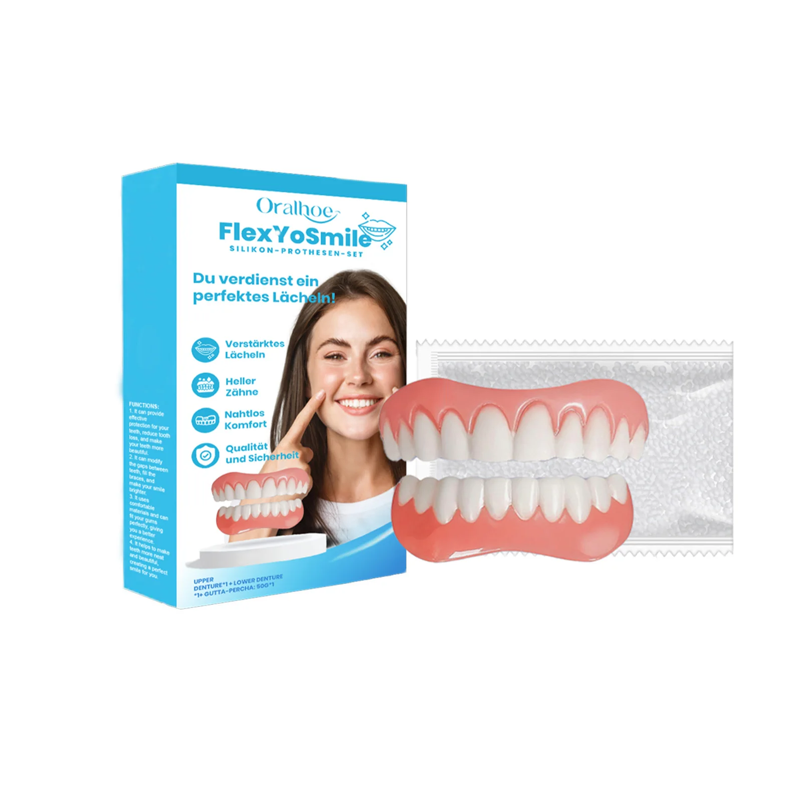 Temporary False Teeth Instant Smile Upper Lower Veneer Denture Dental Fills Gaps Whitening Teeth Dental Modification Denture
