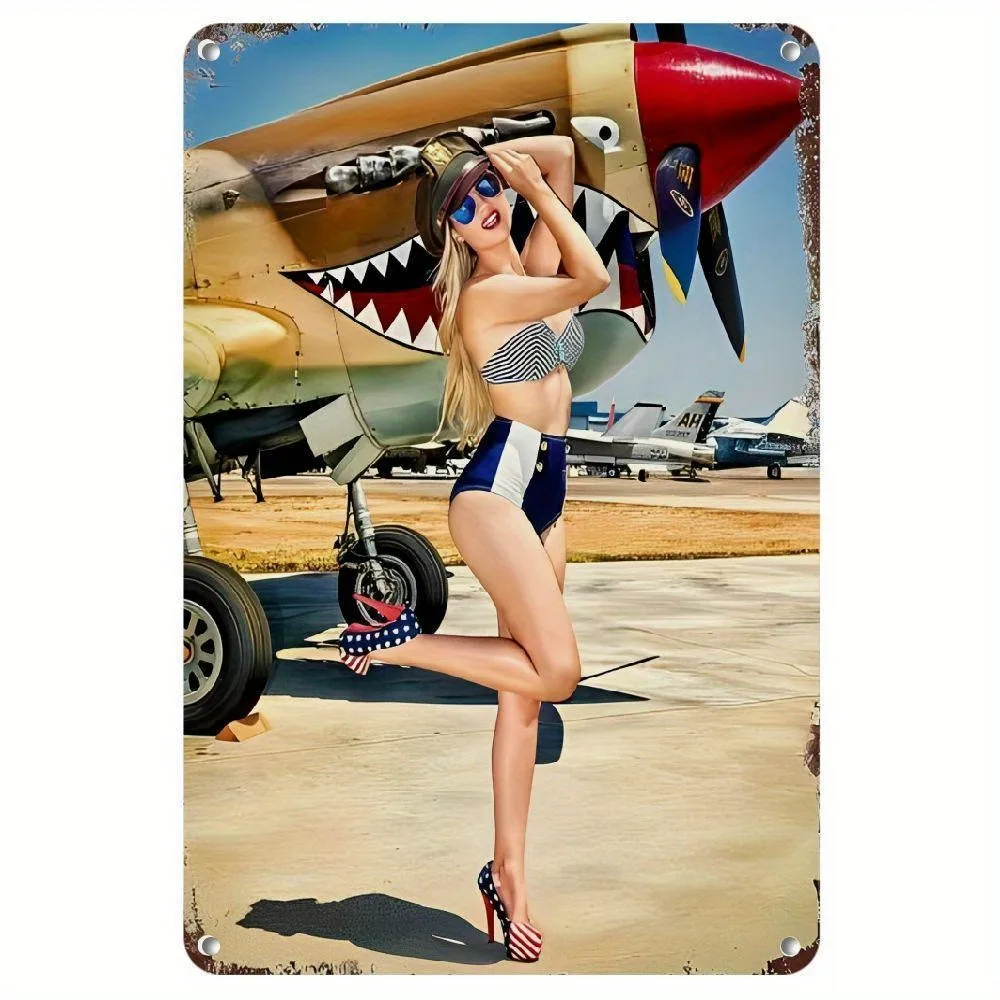 Aviation StyleTin Metal Signs Home Décor Wall Art 8x12 Aviation Style Aluminum