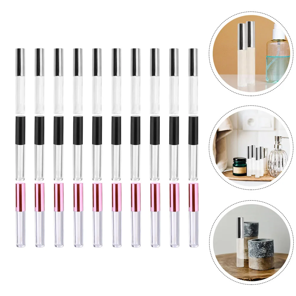30pcs Lip Gloss Tubes Empty Refillable Lip Balm Bottles Diy Container For Lipstick Cream Making Leakproof Durable