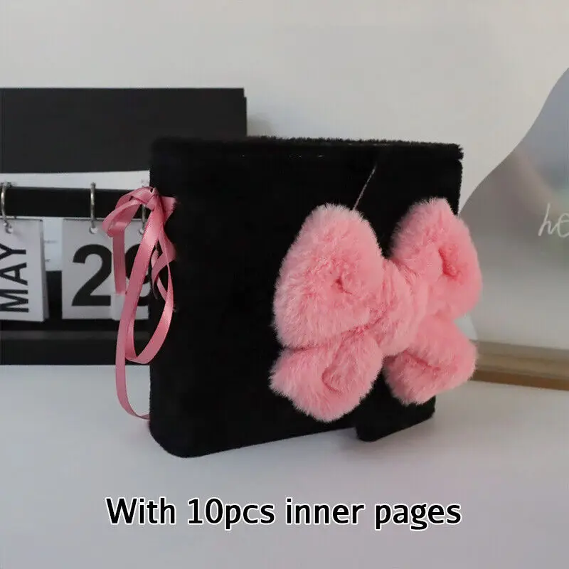 A7 Plush Bow Idol Photocard Binder Kpop Pictures Album Cute Collect Storage Book Loose-leaf Photocard Holder Card Storage
