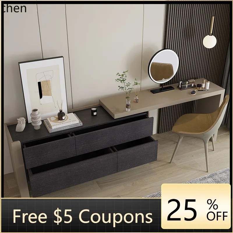 

minimalist dresser, chest of drawers, integrated bedroom, bedside storage cabinet, minimalist makeup table