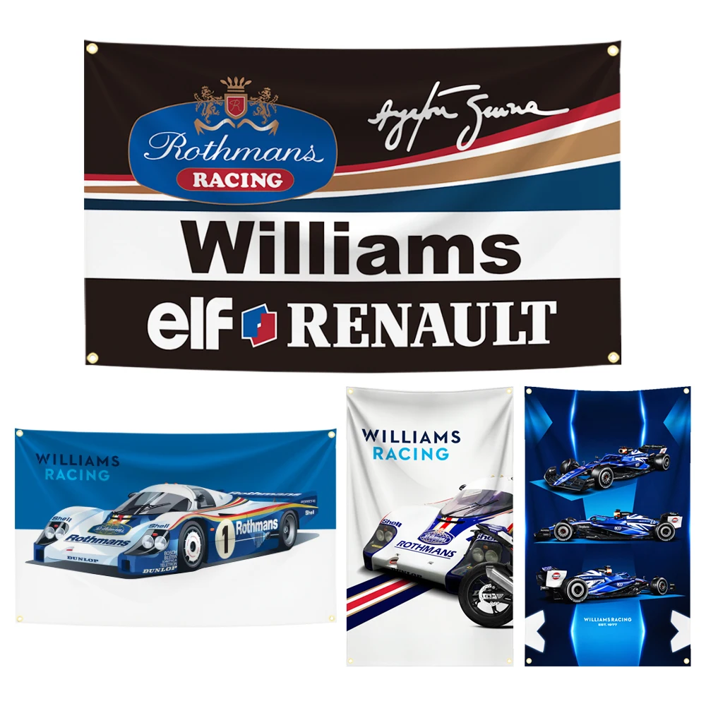 Tapiz de bandera W-Williams Rothmans Raicng, cartel de impresión Digital de poliéster para decoración de puerta exterior, arte de pared de garaje, 90x150cm