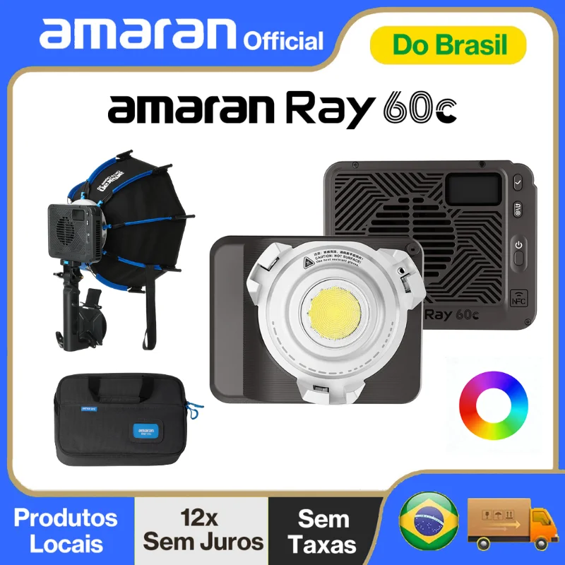 【 】 Amaran Ray 60c 60W Luz de Fotografia Ultrafina e Leve com Montagem Bowens, S - imagem 1