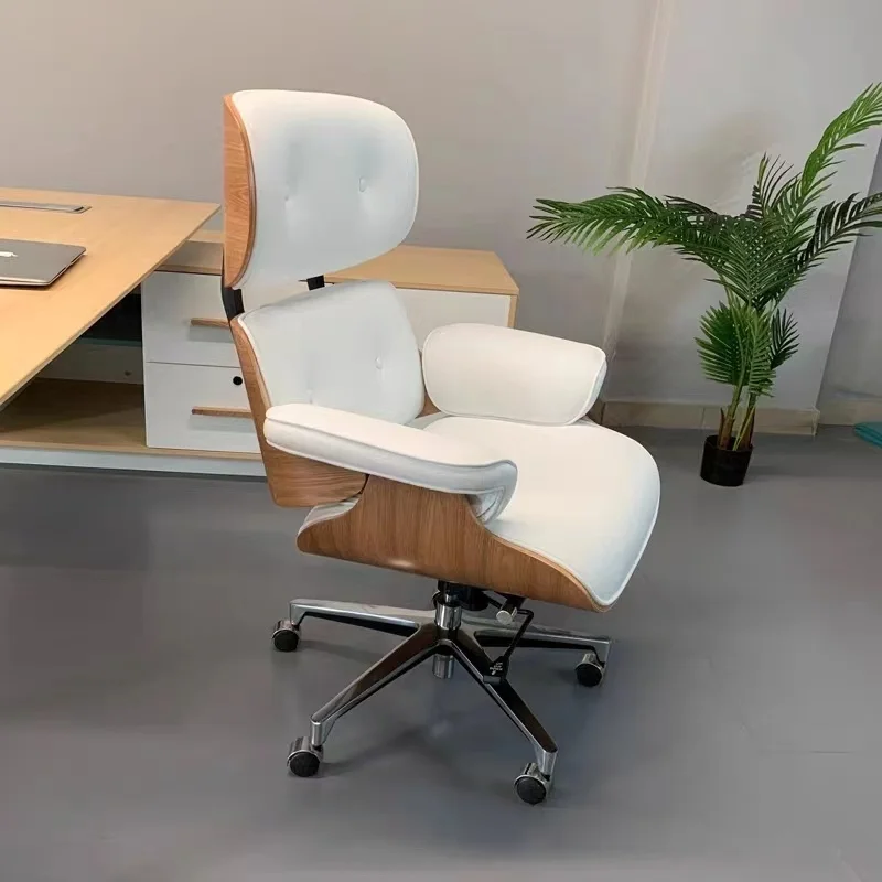 

Swivel Reclining Office Chair Executive Beige Wheels Oversized Office Chairs Relaxing Designer Sillas De Oficina Furniture Home
