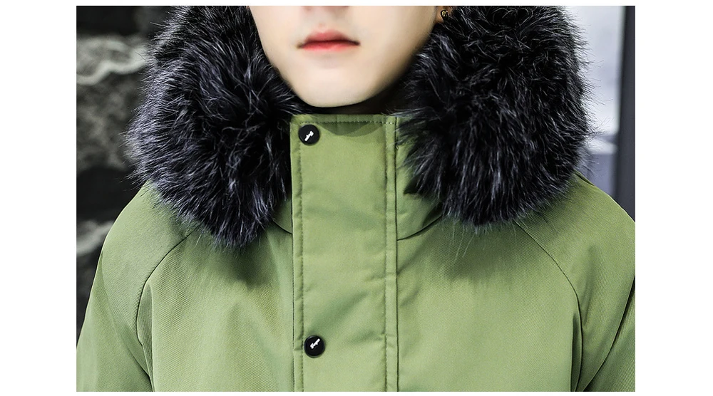 Winter männer Lange Unten Jacke Mode Männlichen Thermische Parkas Mäntel Casual Männer Klassische Pelz Kragen Warme Gepolsterte Jacken Kleidung 5XL – Detail 14