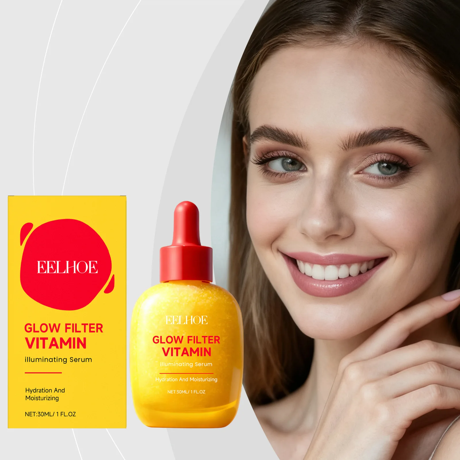 EELHOE 100ml Vitamin E C Essence, Moisturizing Face Essence for Soft Glowing Skin, Nourishing Hydrating Anti Aging Beauty Serum