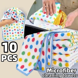 10PCS Microfiber Cleaning Cloth Thickened Dish Towel High Absorbent Scouring Kitchen Washing Dish Rags Household Wipe Towels