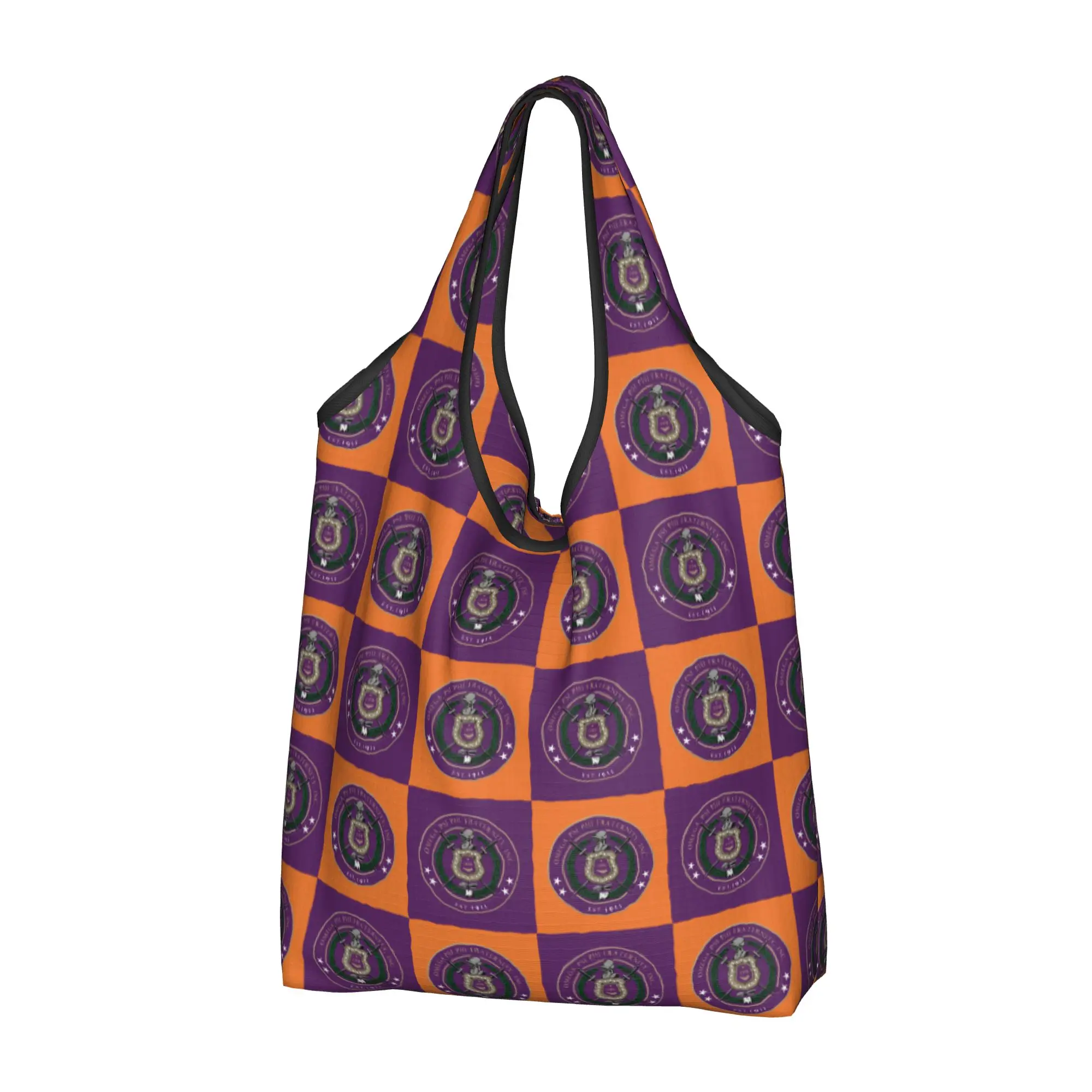 Checkered Plaid Omegas Psi Phi Shopping Tote Bag  Fashion Psi Phi African American Fraternity  Shopper Shoulder Bag Handbags