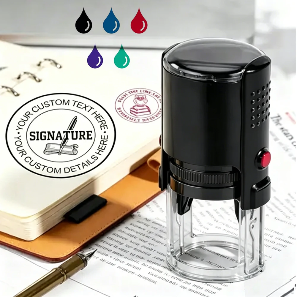 Customized Self-Inking Stamp Personalized LOGO Stamp,5Colors,4Sizes Signing Name,Rubber Stamps For Business,Return Address Stamp