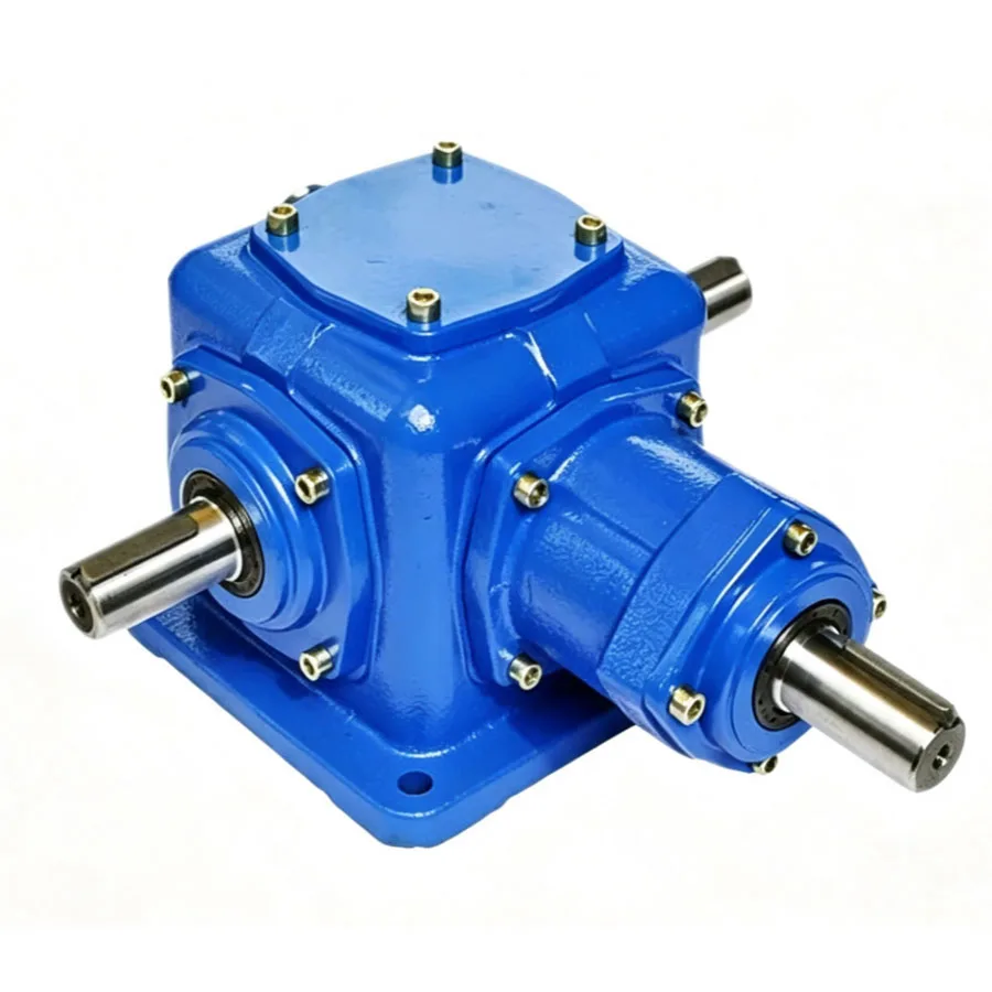 Right angle T-shaped steering gear, forward and reverse speed increasing gearbox, cross commutator, spiral bevel gear reducer