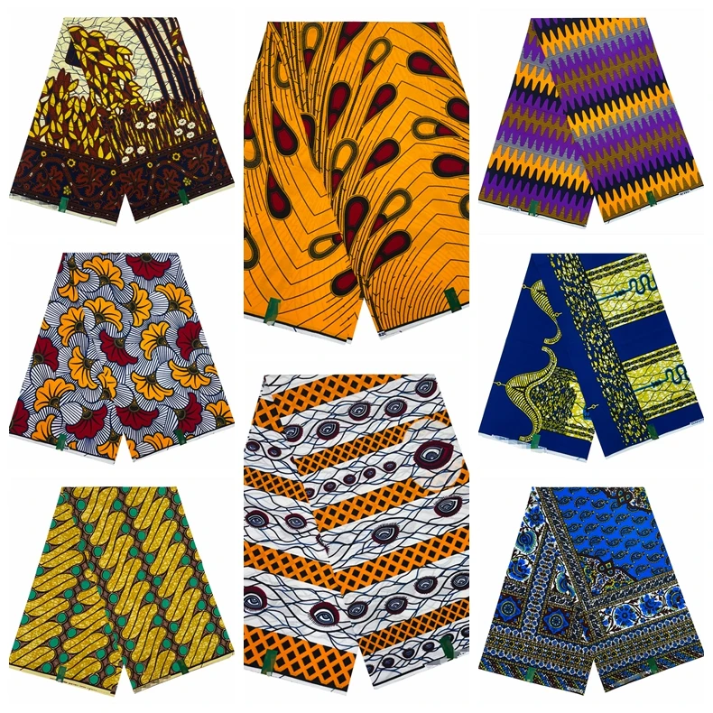 Latest Veritable African Wax Print Fabric 100% Cotton Nigeria Style 6 Yards High Quality  Ankara Ghana Prints Wax Material