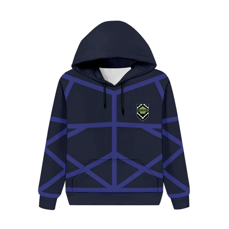 Blue Lock Cosplay Hoodie 3D Printed Hood Pullover Sweatshirt Baseball Uniform Streetwear Zip Up Jacket Coat