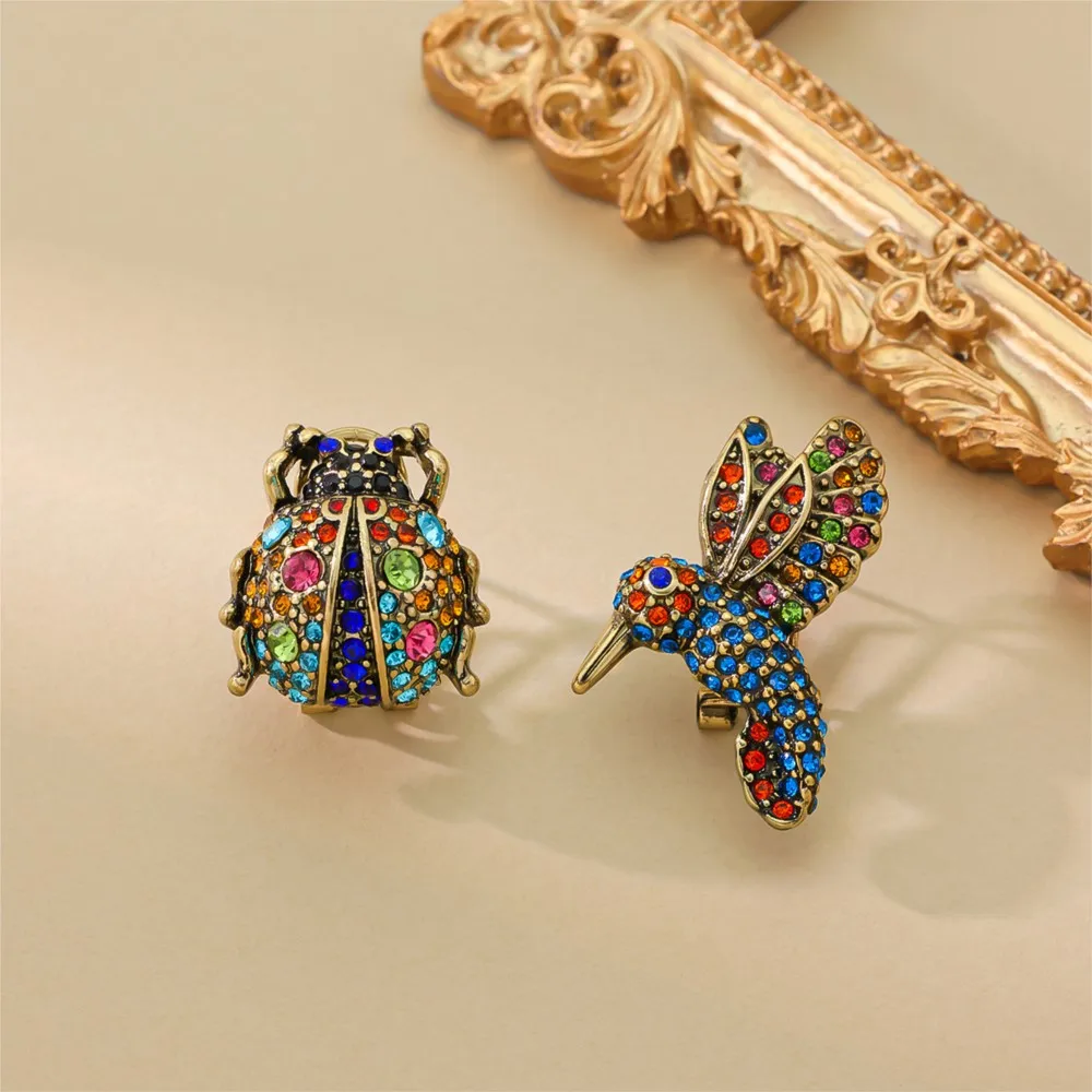 أقراط KEQIU Qingdao VINTAGE على شكل حشرة: سلسلة عصرية ورائعة وحيوية ولطيفة #2