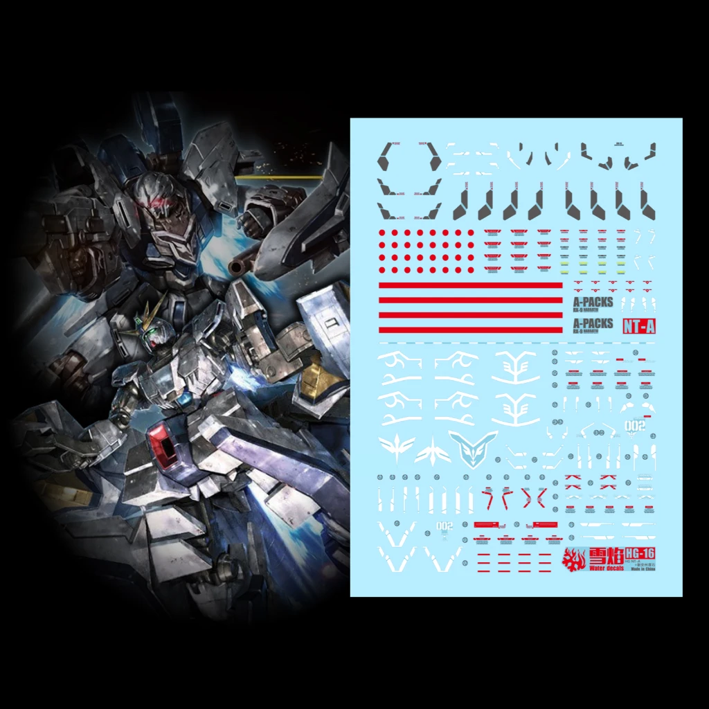 Фото Флуоресцентные наклейки Flaming Snow HG-16 для моделей 1/144 HG Narrative A-Packs Sinanju Stein Narrative Ver. Набор для сборки моделей своими руками