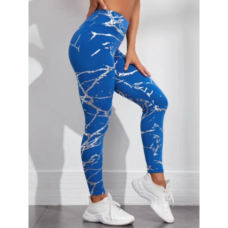 RosEvans High Waist Digital Printed Yoga Pants Mesh Leggings Women Pants Push Up Energy Elastic Running Soft Pants Fitness Gym