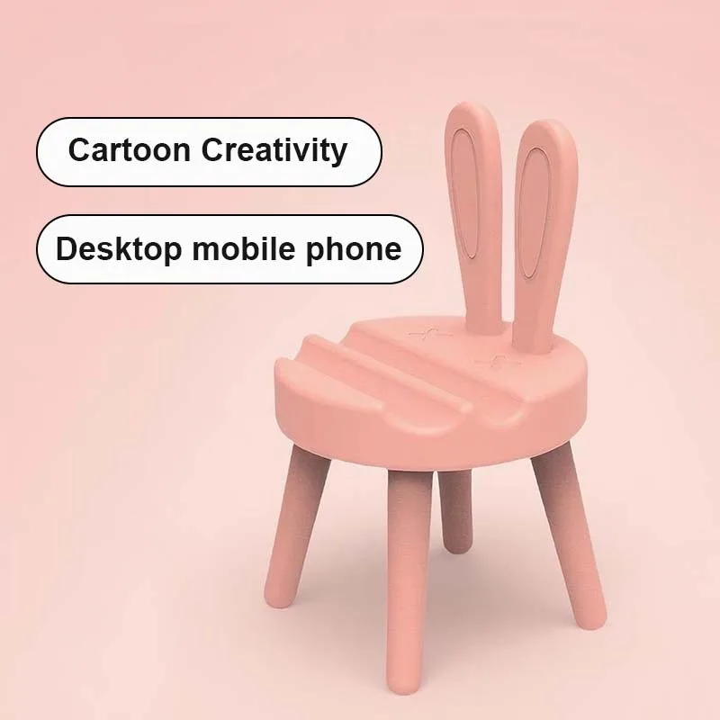

Cartoon Chair Rabbit Desktop Phone Holder Cute Creative Chair Phone Accessories Lazy Artifact Girls Gift