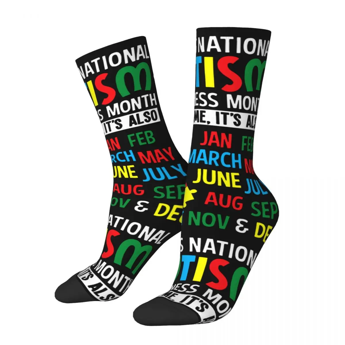 Funny Men Socks Harajuku April Is National Autism Awareness Month Sock Autism Month Wear Accept Understand Love Women Socks