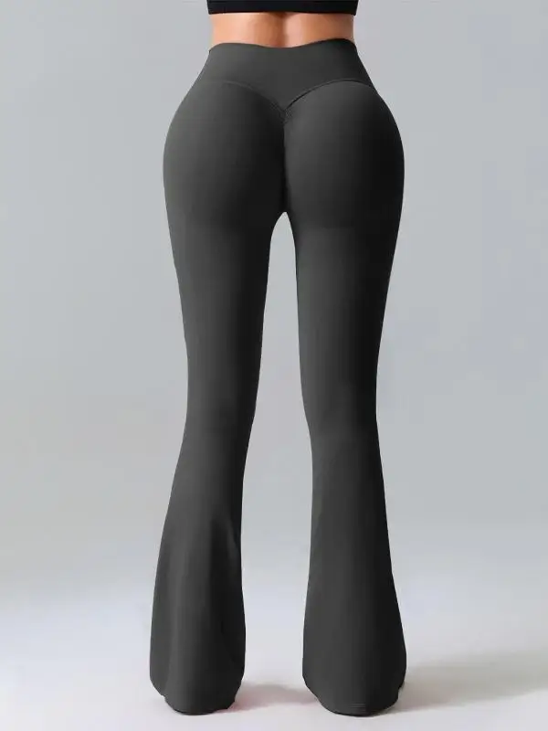 Hoge taille uitlopende yogabroek meisje sport hardlopen strakke pasvorm tweedelige set hoge elastische nieuwe 2025, zomer lange broek