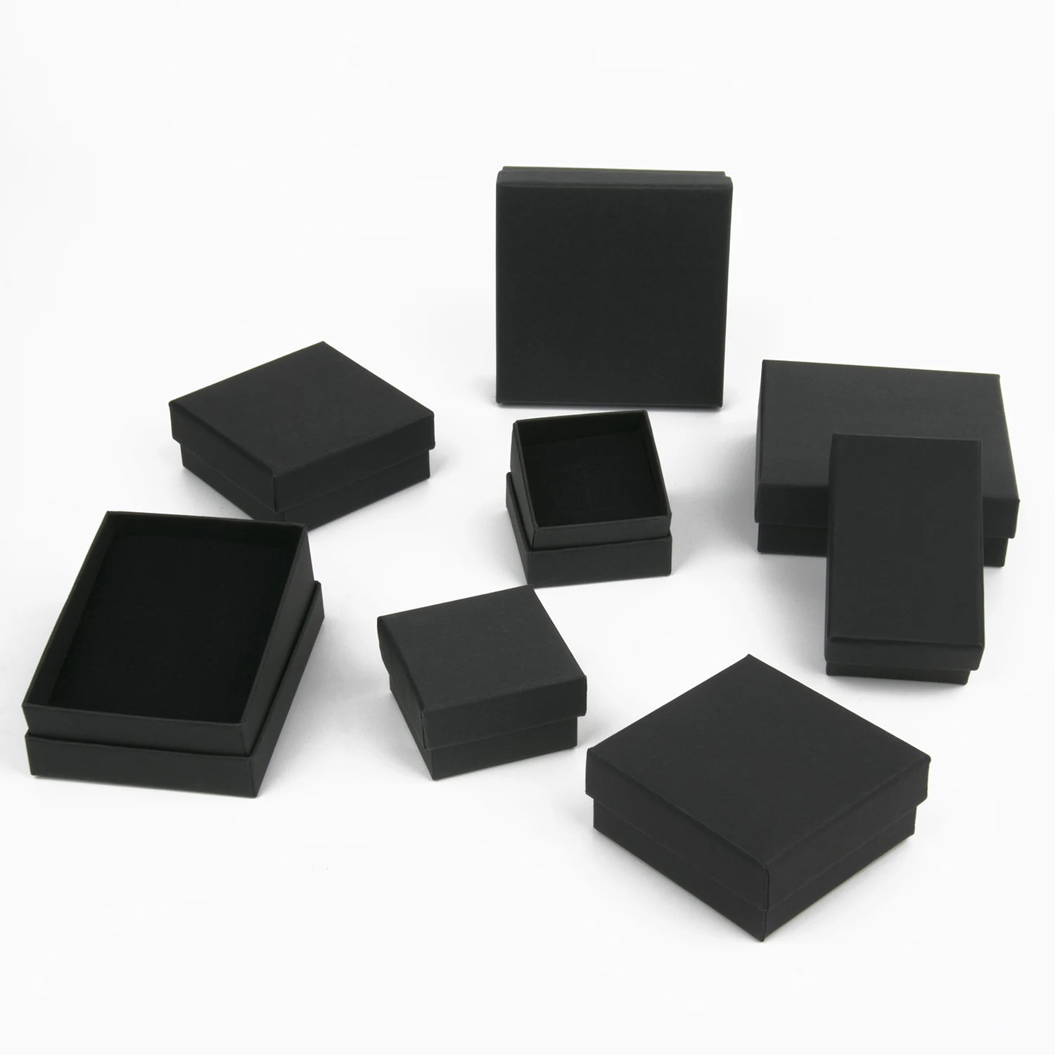 1PCS Black Square Jewelry Display Gifts Box Organizer Engagement for Ring Earring Brooch Necklace Bracelet Packaging Boxes