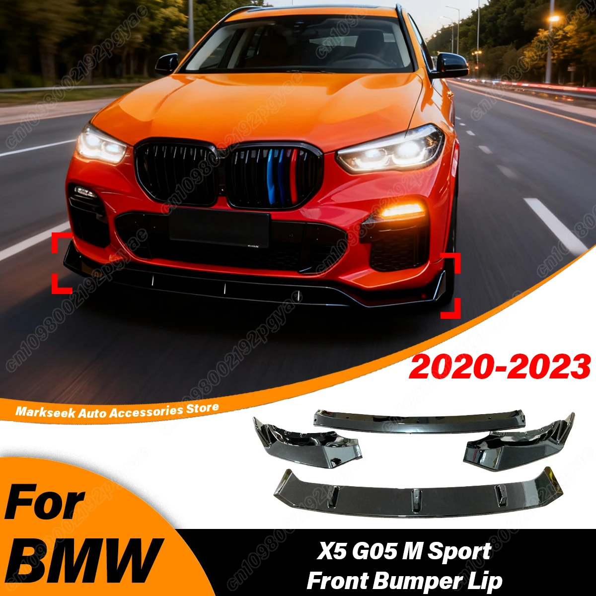 

For BMW X5 G05 M Sport 2020 2021 2022 2023 Car Front Bumper Lower Lip Spoiler Splitter Body Decoration Protection Modification