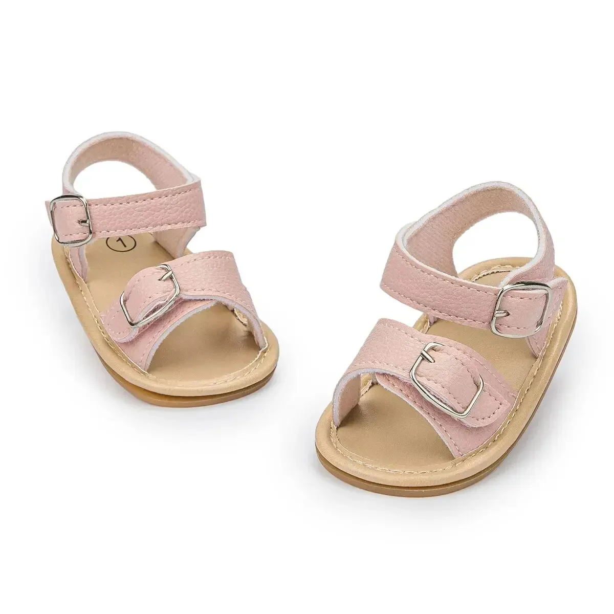 Meckior Summer Boys Girls Beach Sandals Baby Shoes PU Iron Clasp Baby Boy Girl Sandals Rubber Bottom Anti-slip 0-18M