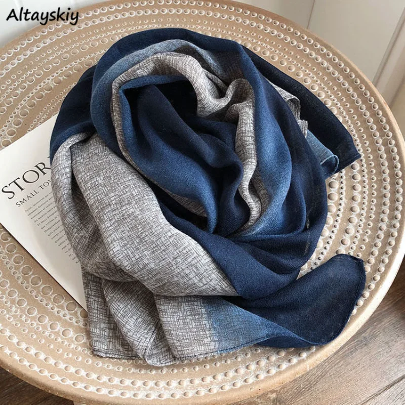 Scarves Women Prevalent Retro Style Patchwork Design Fashion Outdoor Elegant Simple Temperament Leisure Daily Korean  Mujer