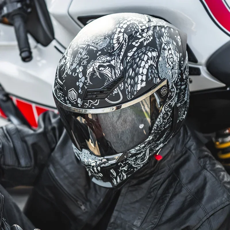 

ILM Motorcycle Helmet ECE DOT Certification Full Face Color Lens Off Road Racing Helmet Cascos Para Moto Capacete Casco Moto