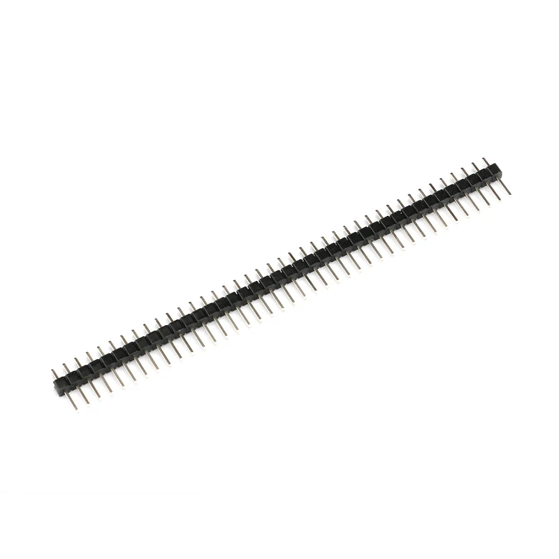 Tira de conectores de cobre para Arduino, conector macho de una sola fila, 5 piezas, 40 Pines, 1x40 P, 2,54 MM, color negro