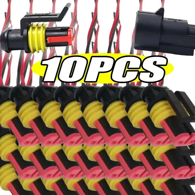 

Водонепроницаемый комплект для автомобильной, морской и грузовой проводки: клеммы, штекеры и розетки, 2-контактные электрические соединители