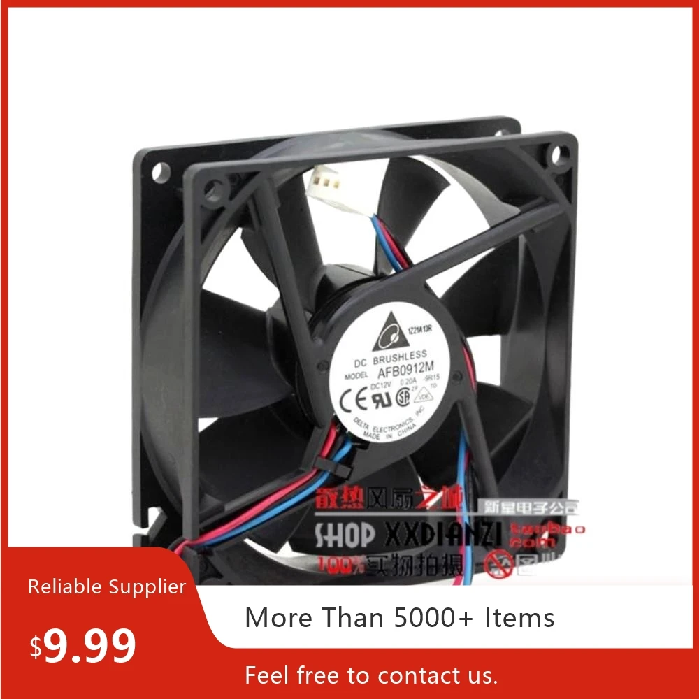

92mm Fan 9225 For Delta AFB0912M 92x92x25mm 12V 0.20A Durable 2450RPM 43.79CFM Chassis Cooling Fan