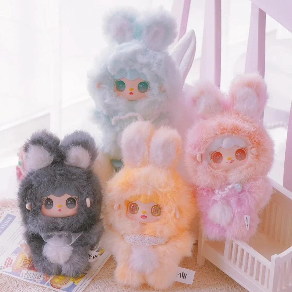 Echte Yooki V5 Hopping Bunny Serie Plüsch Blind Box Kawaii Vinyl Gesicht Schlüsselbund Action Figur Tasche Anhänger Mystery Box Geschenk Spielzeug