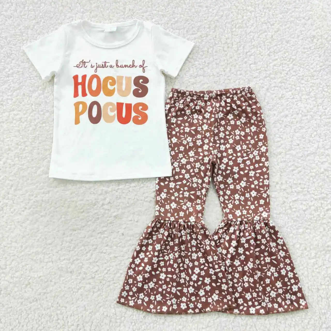 Ready To Ship Baby Boutique Bell Bottoms Fancy Toddler Girls Clothes Outfits Wholesale Children's Boutique Sets