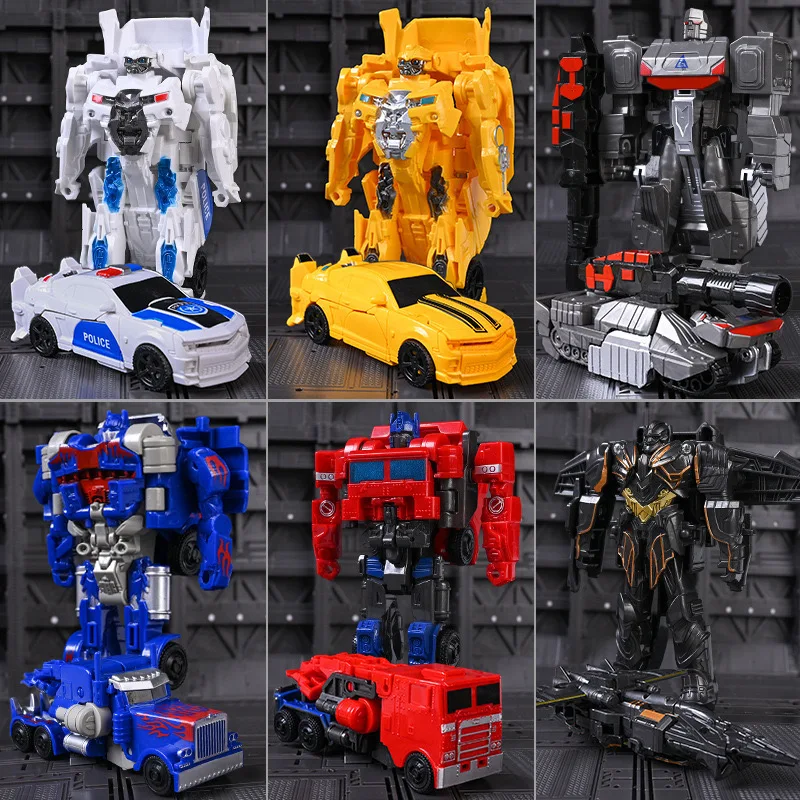 12CM Robot Transforming Car Transformation Toys Dinosaur Model Action Figure One-Step Deformed Robot Toy Children Birthday Gifts