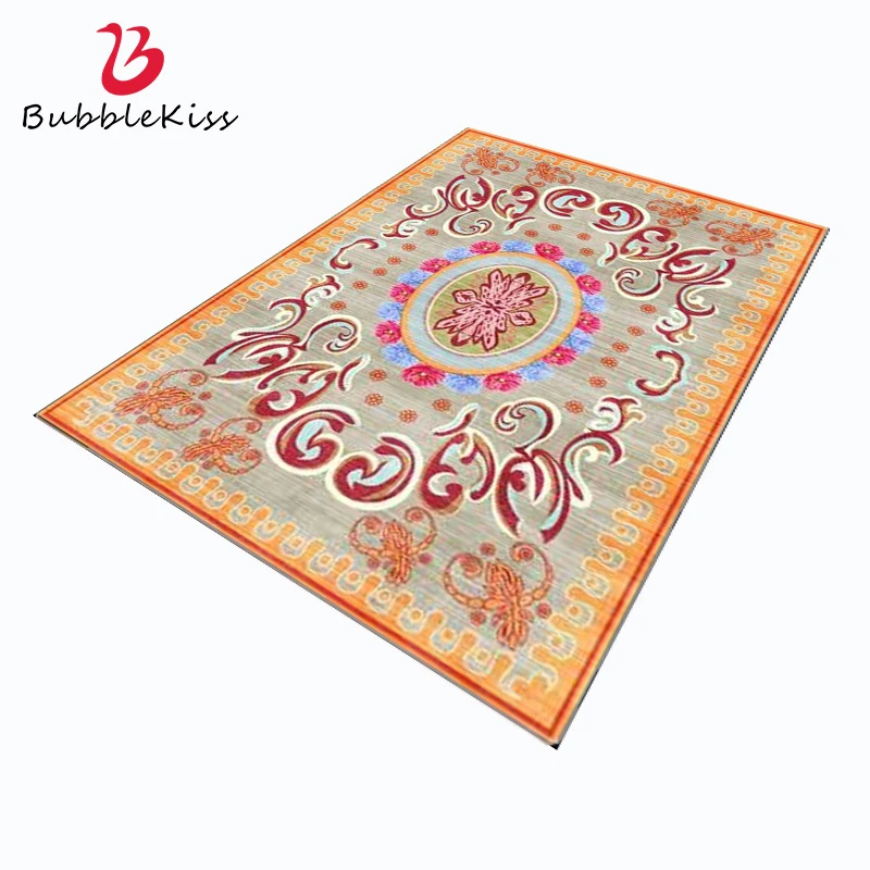 

Bubble Kiss Court Style Beside Carpet Light Luxury Red Flower Pattern Rugs for Living Room Thickened Sofa Non-slip Door Mat