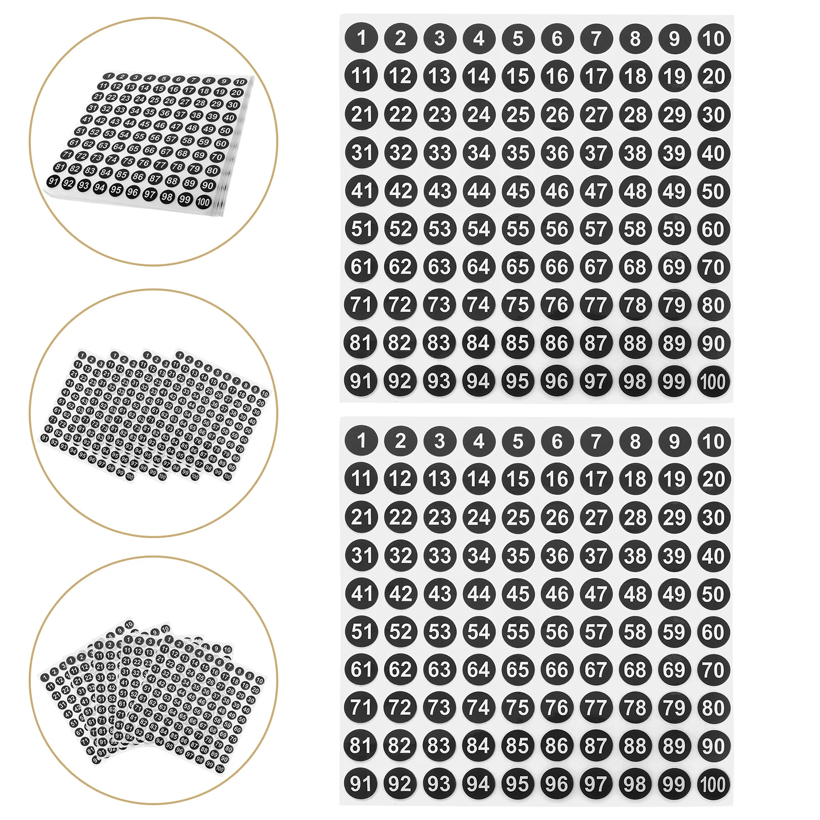 

50PCS Waterproof Number Stickers Self Adhesive Digital Labels for Office Clothes Identification Classification Envelopes Gift