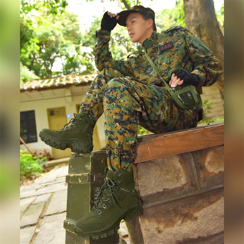 سلامة العمل الرجال الأحذية Botines في الهواء الطلق عدم الانزلاق الأحذية التكتيكية المشي لمسافات طويلة الصحراء الكاحل الصيد أحذية الرجال الصحراء أحذية قتالية Zapatos
