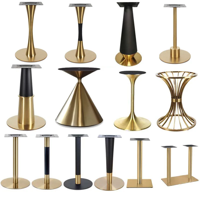 

Modern light luxury gold-plated legs bracket dining table legs yellow titanium dining table feet stainless steel gold-plated tab