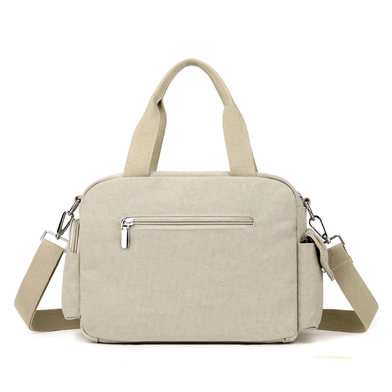 Classic Canvas Handbags For Women Solid Unisex Leisure Or Travel Bags Korea Style Cotton Messenger Bags Vintage Female Totes