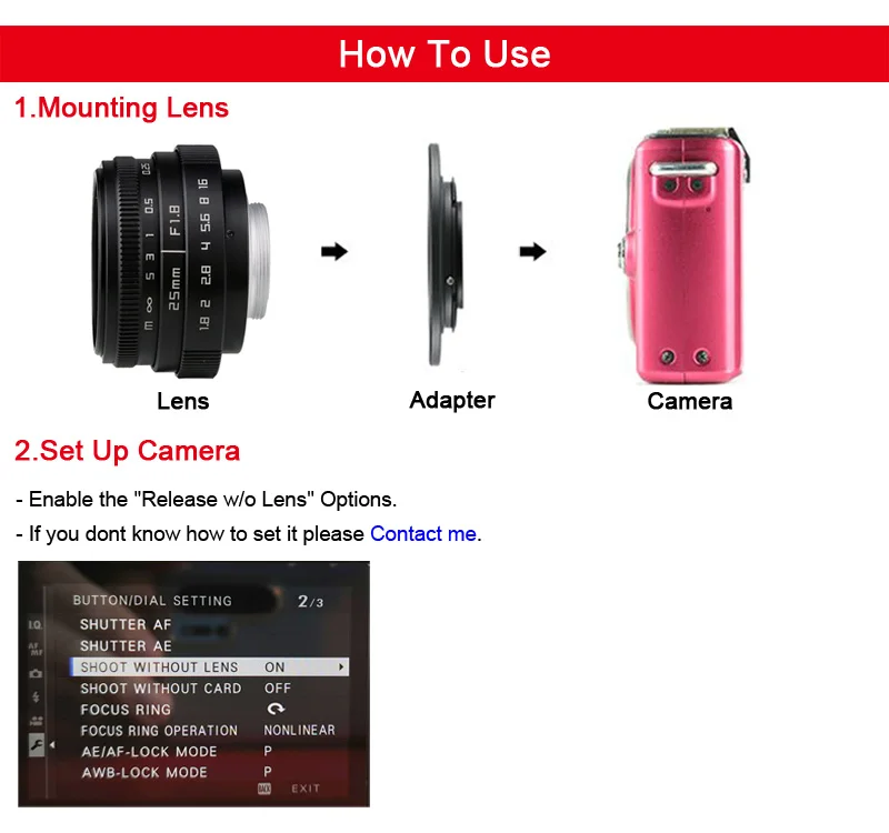 C-FX Adapter For C Mount Movie CCTV Lens to Fujifilm X FX Fuji Camera X-Pro1 X-T1 X-T10 X-T4 X-Pro1 X-E1 X-E2 X-A3