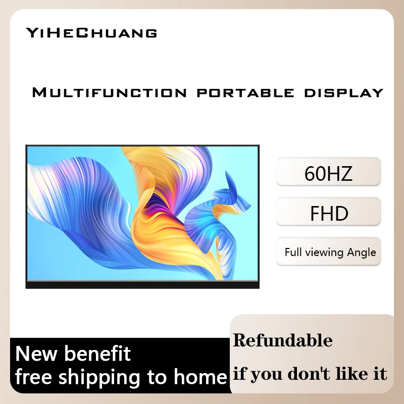 Laptop phone wireless touch projection screen external ps4/switch portable display 4K convenient display