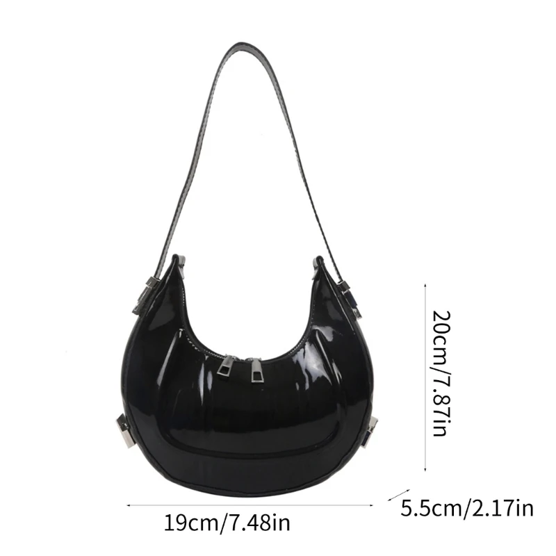 Elegante prática bolsa verão Moon Bags PU carteira ombro para mulheres meninas