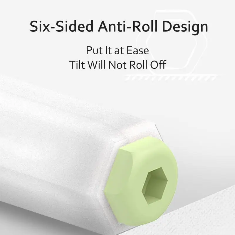 White And Green Pencil Case Cover Silicone Sleeve Skin Compatible With Smart Pencil 2nd Generation Pro 11 12.9 Inches 2021