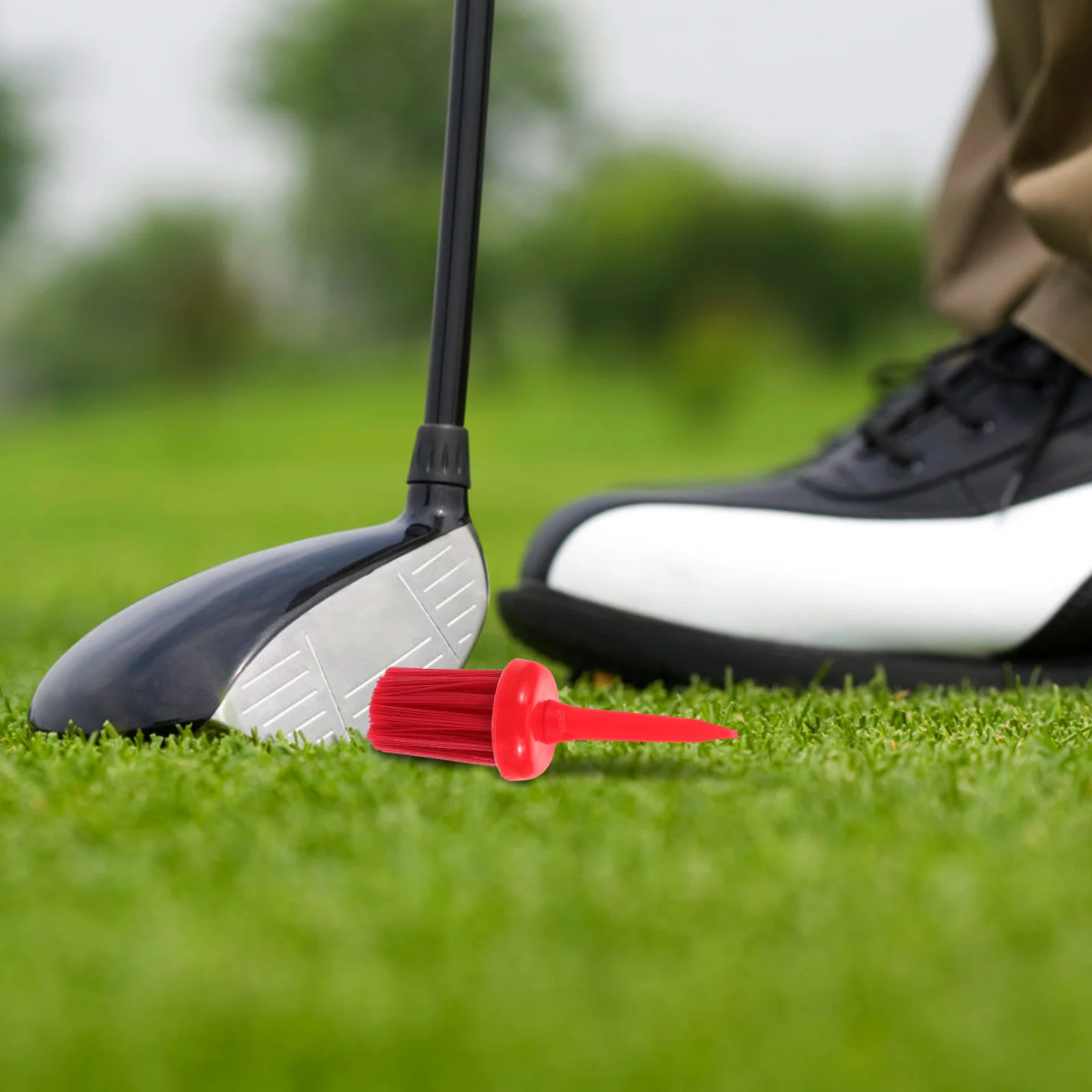 

5Pcs Golf Tees Holder and Brush Lightweight Portable Golf Supplies for Accurate Swings Practice Brush