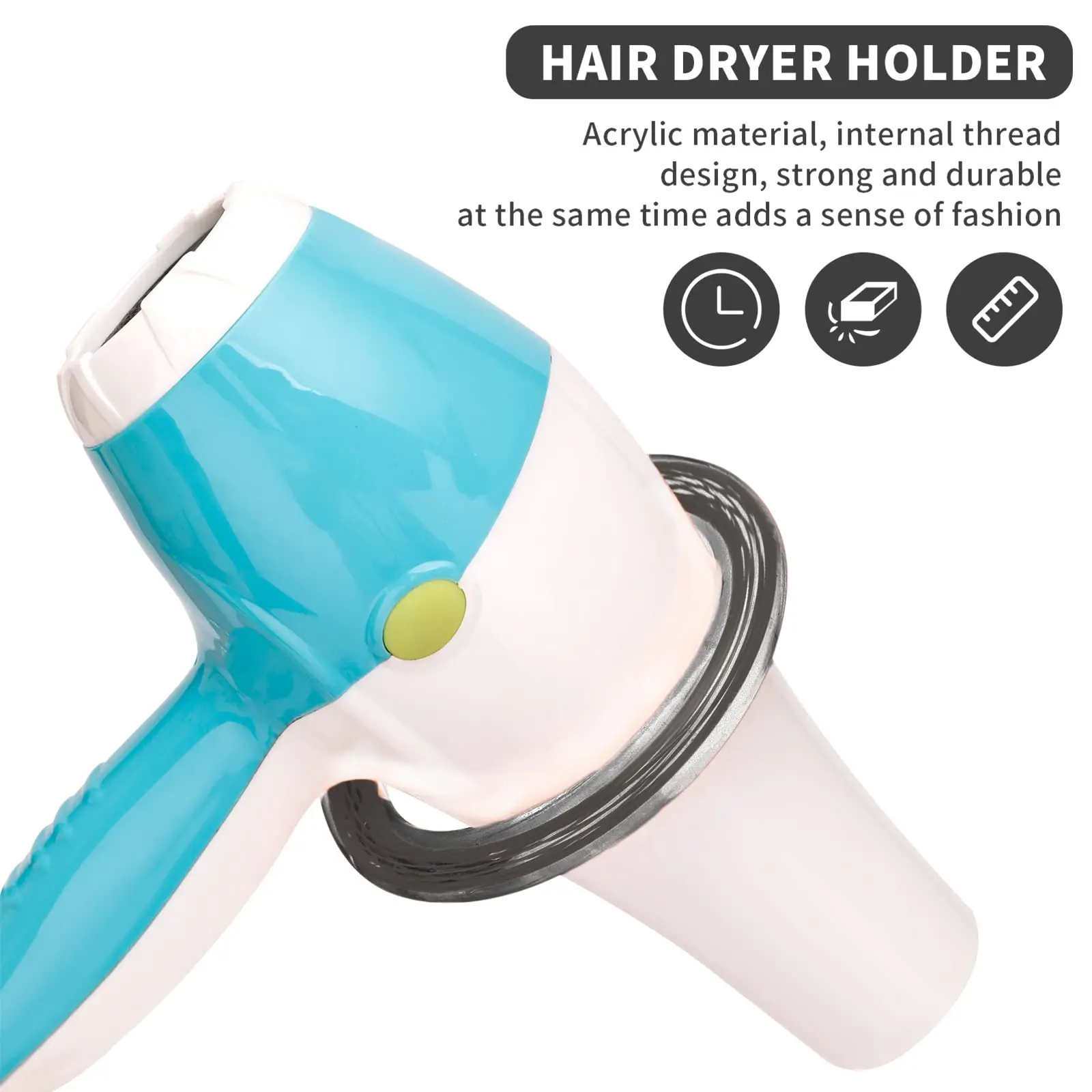 Acrylic Wall Mount Hair Dryer Holder