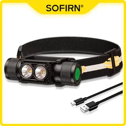 Sofirn-linterna frontal H25L18650, recargable, 1200LM, USB C Dual, LH351D, 90CRI, 5000K
